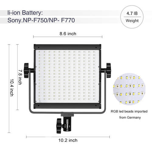 GVM 800D-RGB LED Studio 2-Video Light Kit