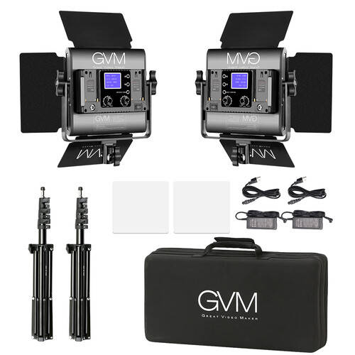 GVM 800D-RGB LED Studio 2-Video Light Kit