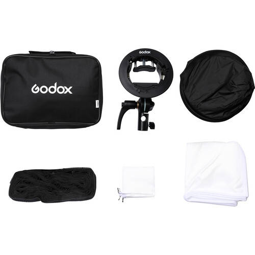 Godox SGGV6060 S2 Speedlite Bracket with Softbox, Grid and Carrying Bag Kit(60 x 60cm)
