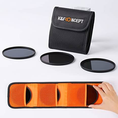 K&F Concept 3 Filter Pouch accommodates Filters up to 82mm - KF13.001