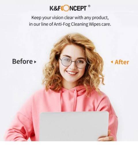 K&F Concept Pack of 120 Professional Lens & LCD Screen Cleaning/Anti-fog Moist Wipes