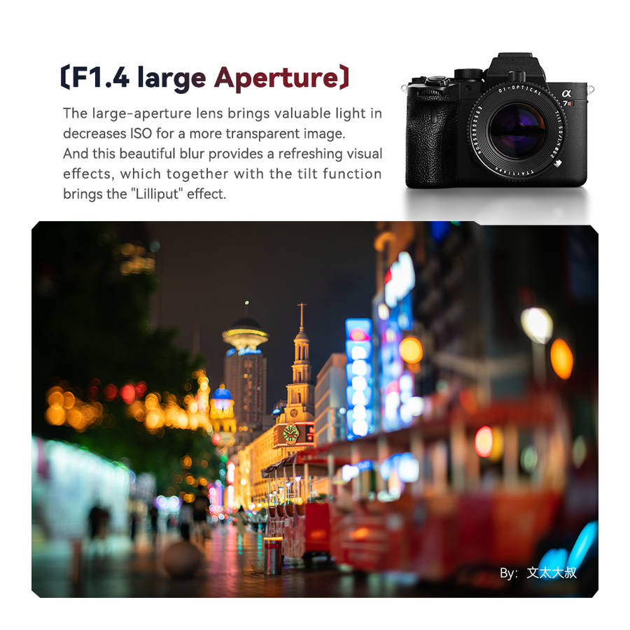 TTArtisan Tilt 50mm F1.4 Manual Focus Lens for Sony E Mount