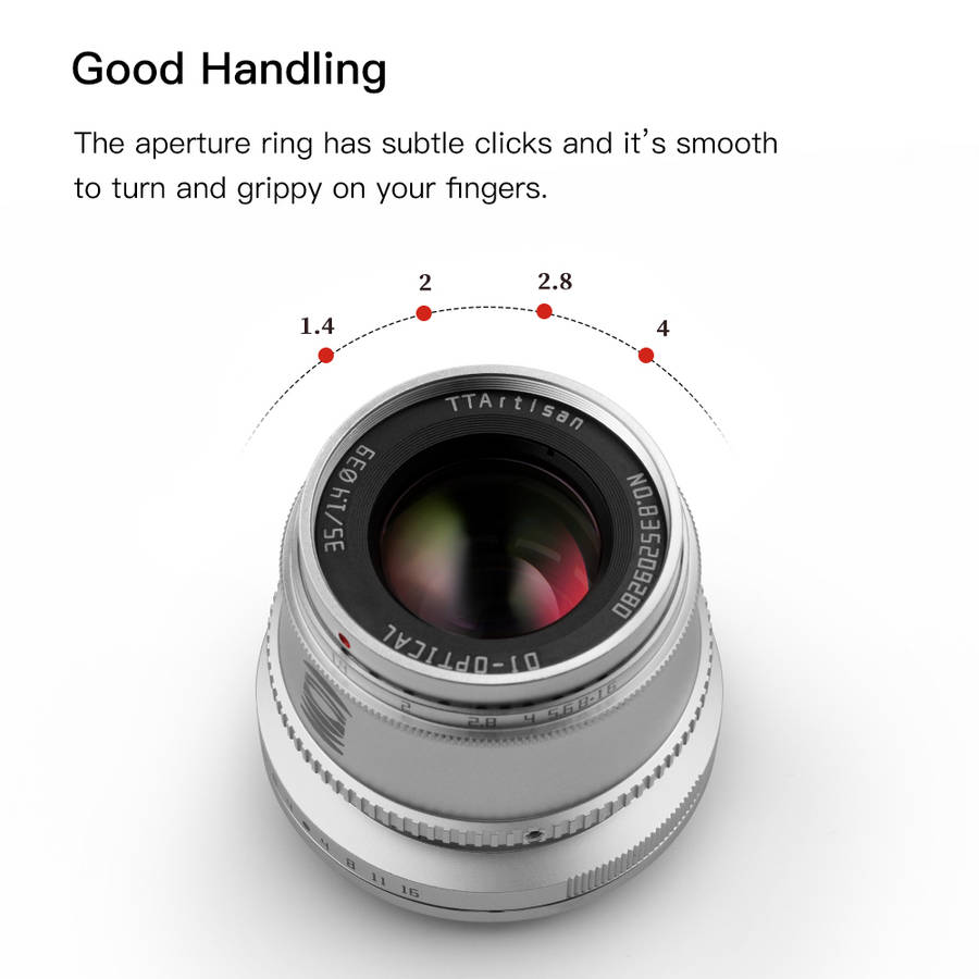 TTArtisan 35mm f/1.4 Manual Focus Lens for Fujifilm X (Silver)