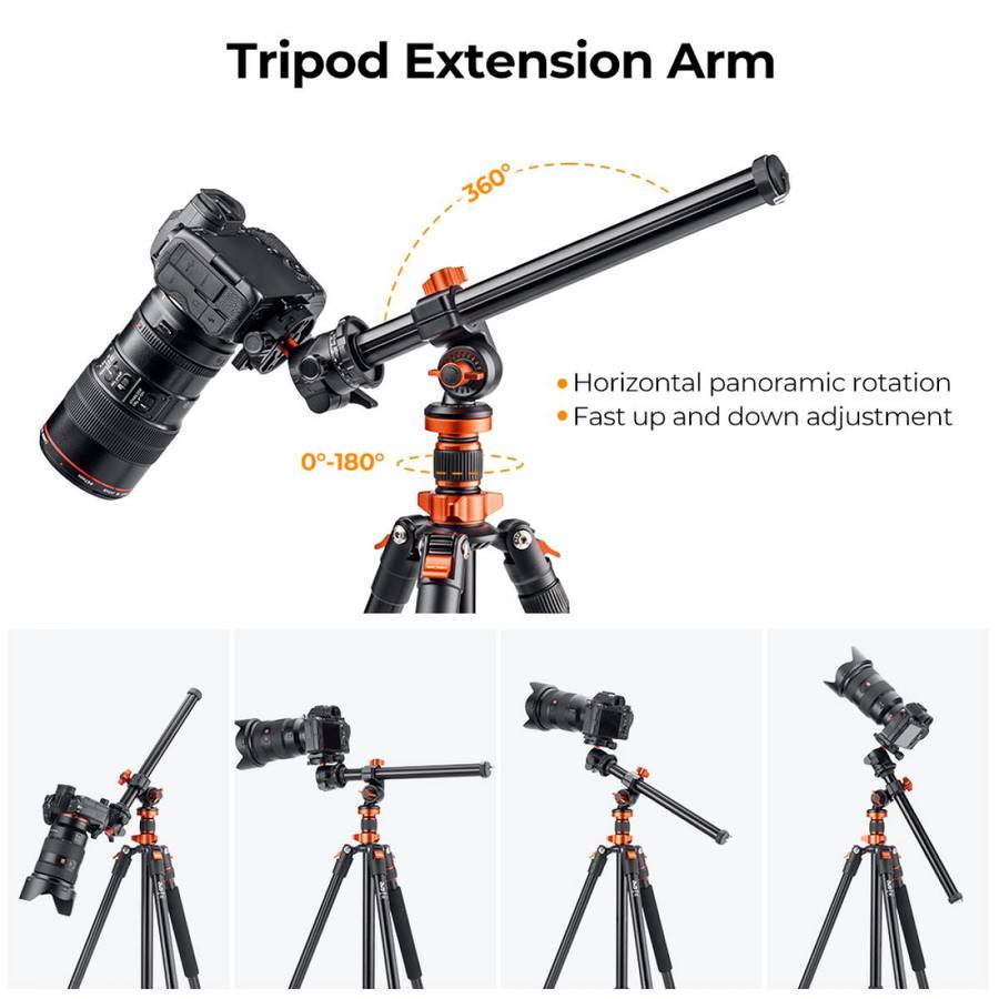 K&F Rotatable Multi-Angle Magnesium Alloy Tripod Column with Locking System