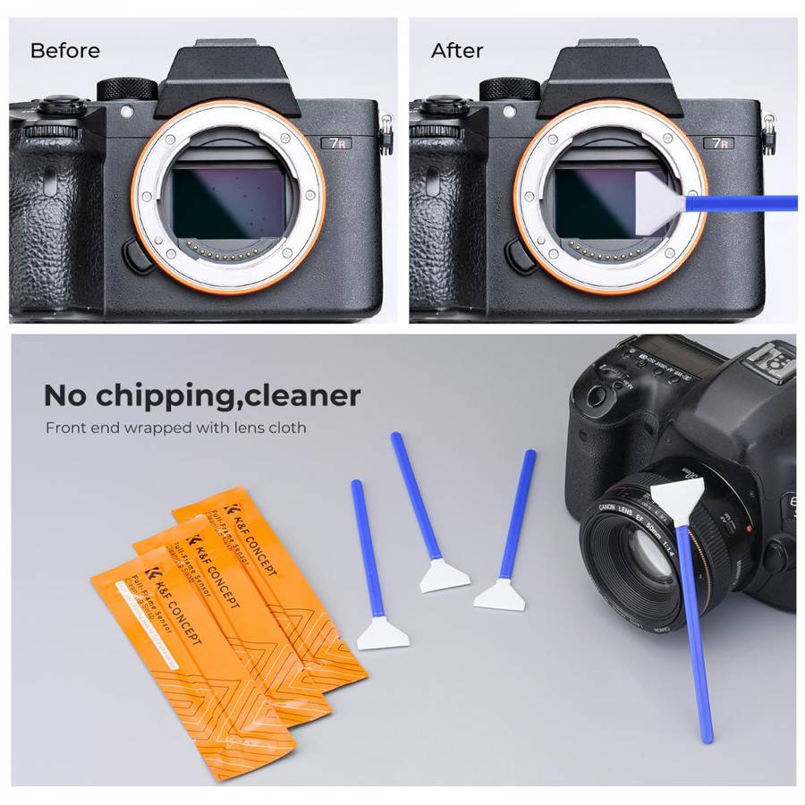 K&F Concept Pack of 10 Sensor Cleaning Swabs for Full Frame DSLR or Mirrorless Cameras SKU-1698
