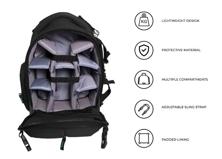 Voyager Multi-Lens DSLR Camera Backpack CBB40B