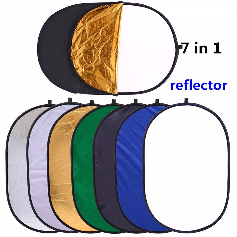 E-Photographic SN236 Professional 60cmX90cm 7 In 1 Oval Reflector Kit