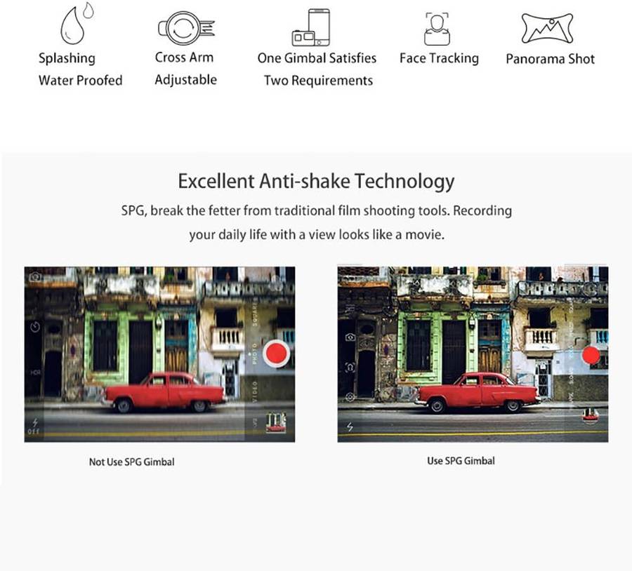 FeiyuTech FY SPG 3-Axis Gimbal for Action Cameras and Smarphones