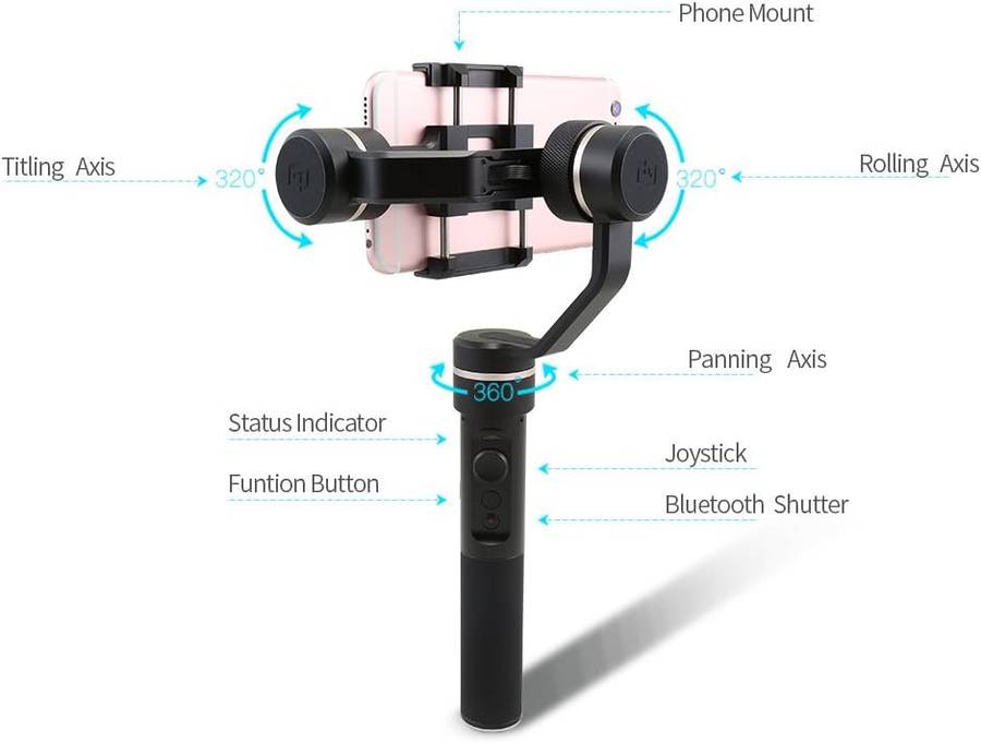 FeiyuTech FY SPG 3-Axis Gimbal for Action Cameras and Smarphones