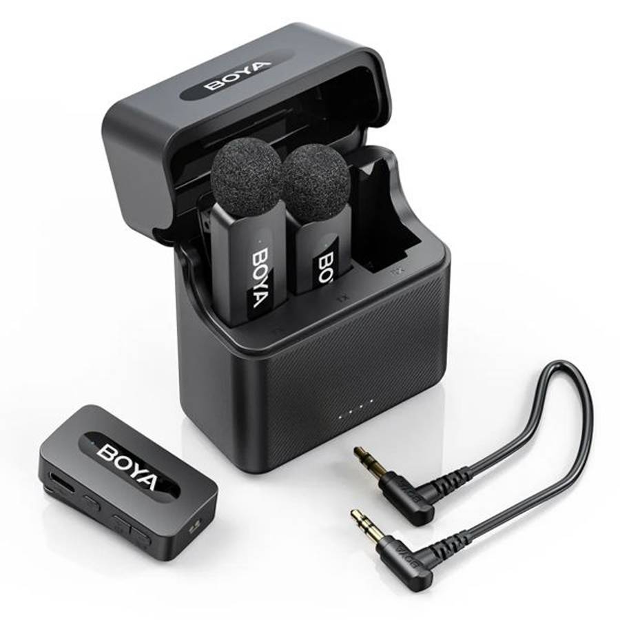 Boya BY-V35 2.4GHz Dual-Channel Wireless Microphone System for 3.5mm TRS Devices