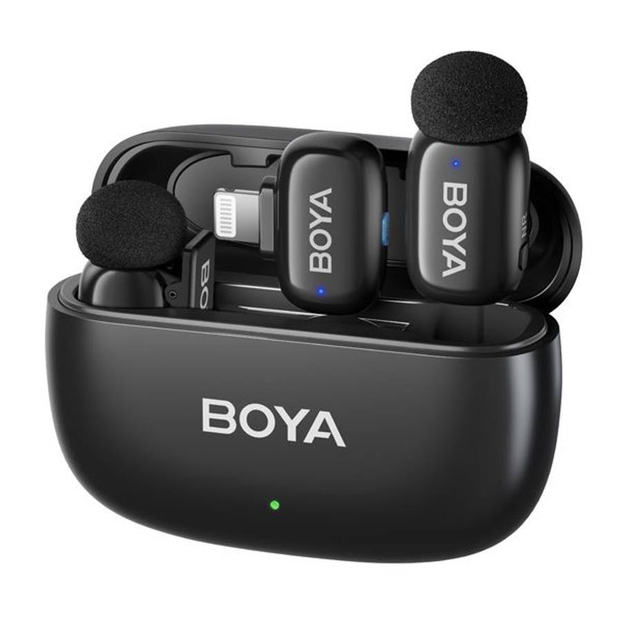 Boya Mini 2-03 Super Mini 2.4HGz Wireless Microphone System with Case for Lightning Devices