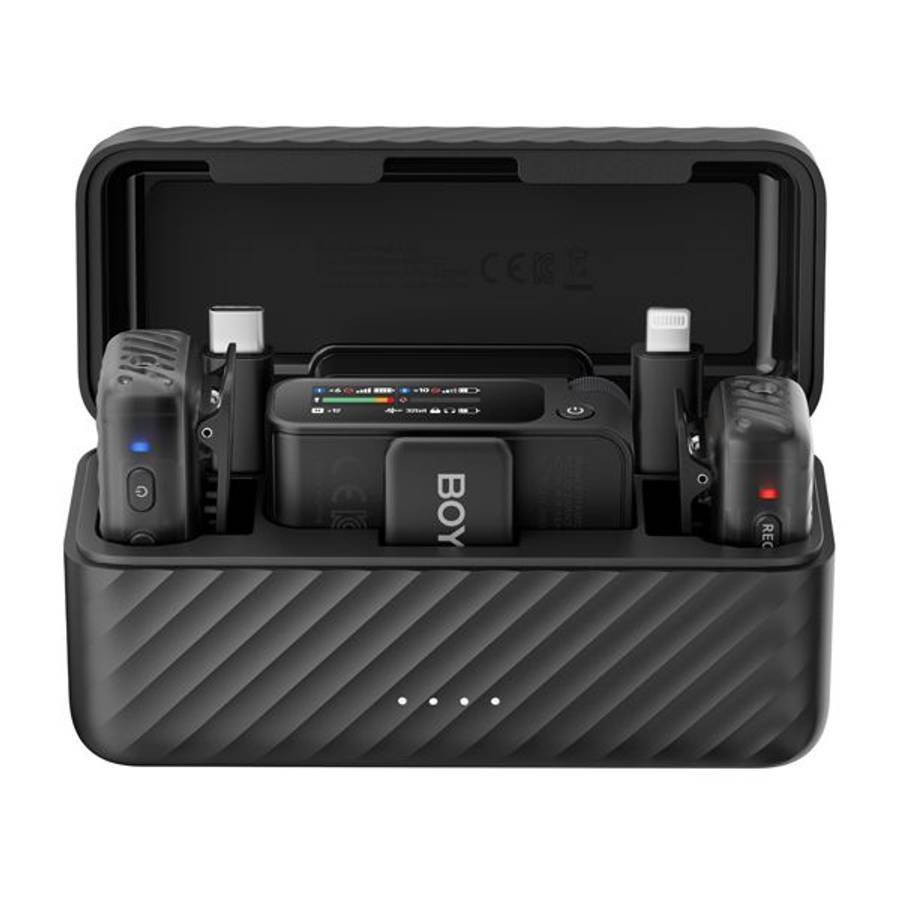 Boya BOYAMIC 2-01 AI-Powered Mini 2.4GHz Wireless Microphone System with Lavaliers