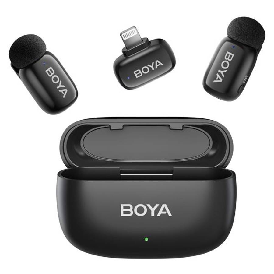 Boya Mini 2-03 Super Mini 2.4HGz Wireless Microphone System with Case for Lightning Devices