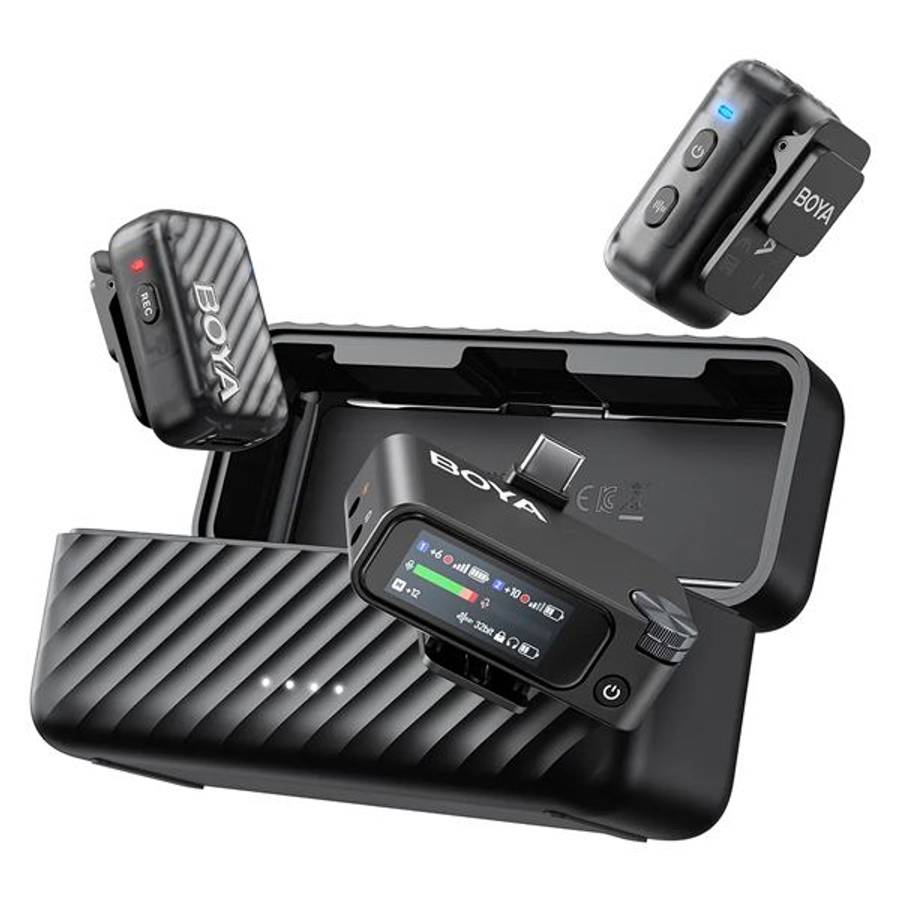 Boya BOYAMIC 2-01 AI-Powered Mini 2.4GHz Wireless Microphone System with Lavaliers