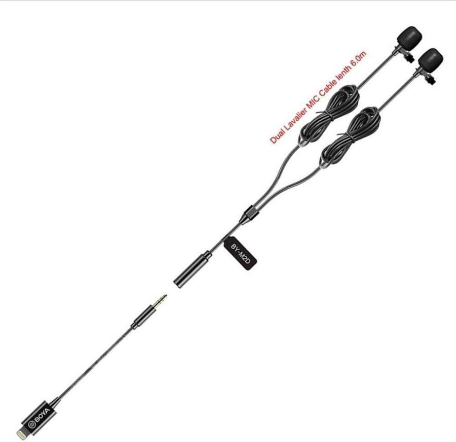 Boya BY-M2D Digital Dual Lavalier Microphone for iOS Devices