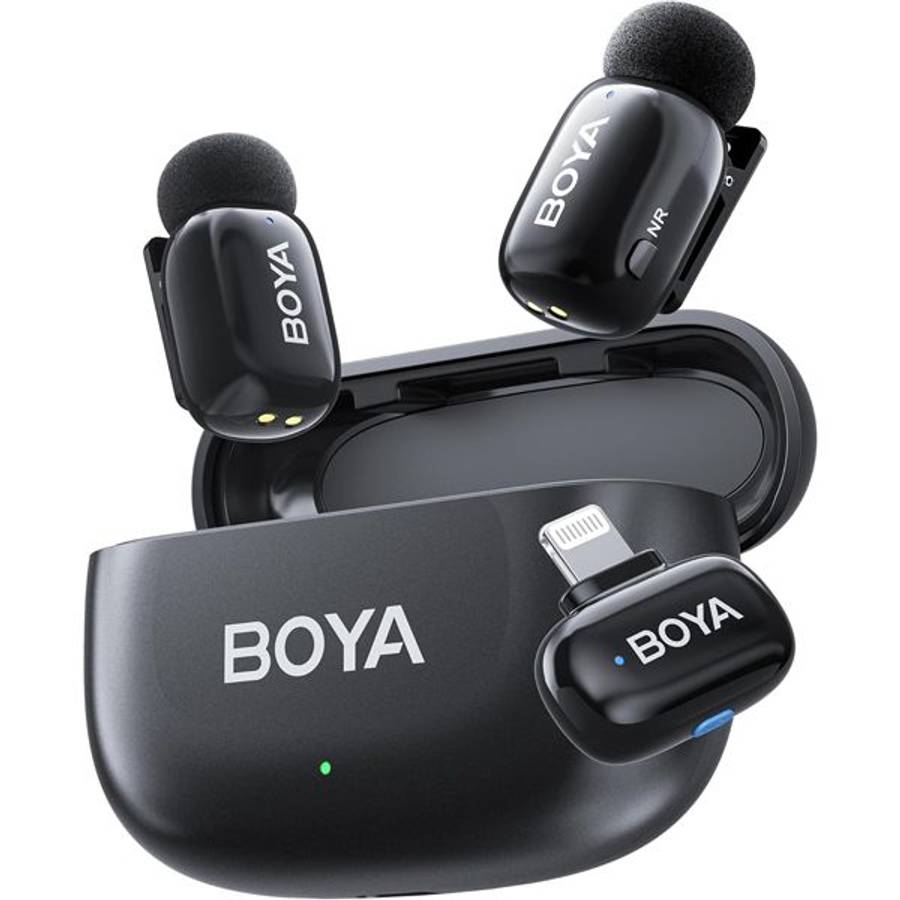 Boya Mini 2-03 Super Mini 2.4HGz Wireless Microphone System with Case for Lightning Devices