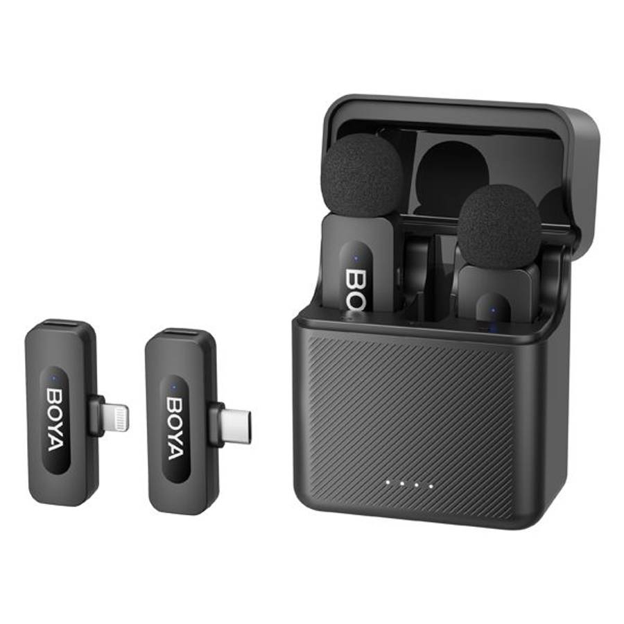 Boya BY-V3 Combo 2.4GHz Dual Channel Wireless Microphone System for USB-C & Lightning Devices