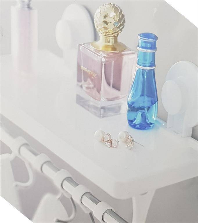 Bathlux Shelf With Hanging Rack With Suction Cup Retail Box