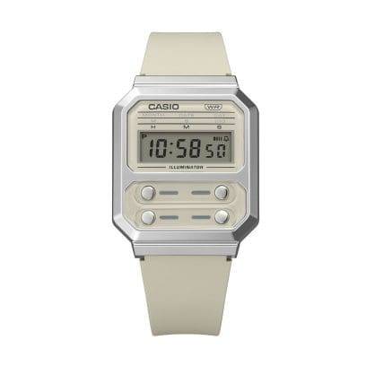 Casio Vintage Edgy Collection - Cream Women's Digital Watch (A100WEF-8AEF)