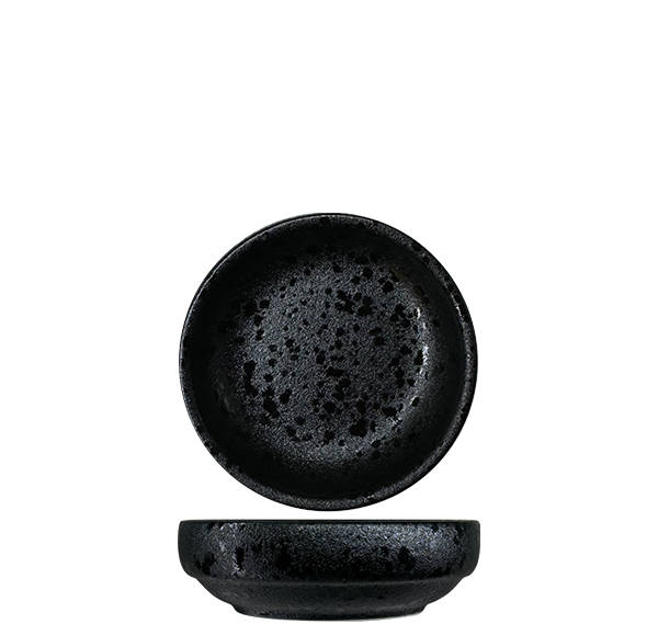 NOVA RAIN BLACK FLAT PLATE 9CM(PACK OF 6)