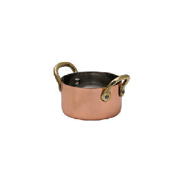 MINI POT S/S COPPER PLATED W/2 HANDLE 78MM