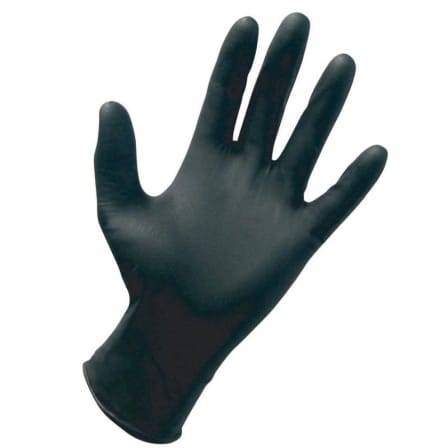DISPOSABLE NITRILE POWDER FREE GLOVES - MEDIUM - BLACK  - PACK OF 100