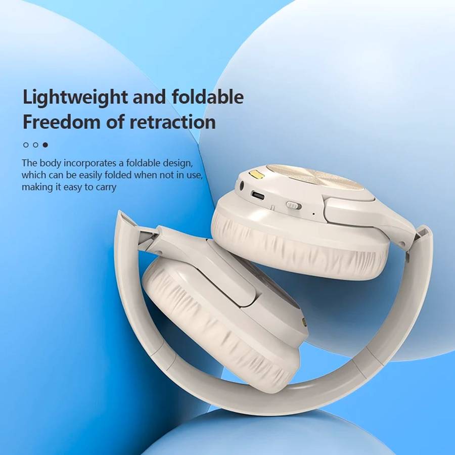 Wireless Headset BL51 Bluetooth 5.3 Noise Canceling HiFi Sound Headphone - Beige