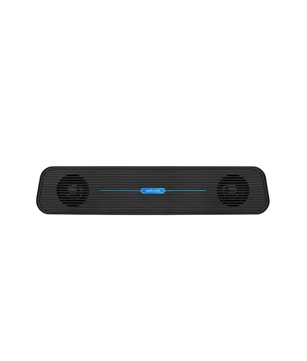 Astrum SM120 USB Sound Bar with Blue Led Light Aux Built-In and Dual Speaker Black