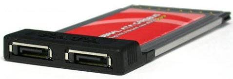 Sunix CBSA20 2 port external SATA cardbus pcmcia