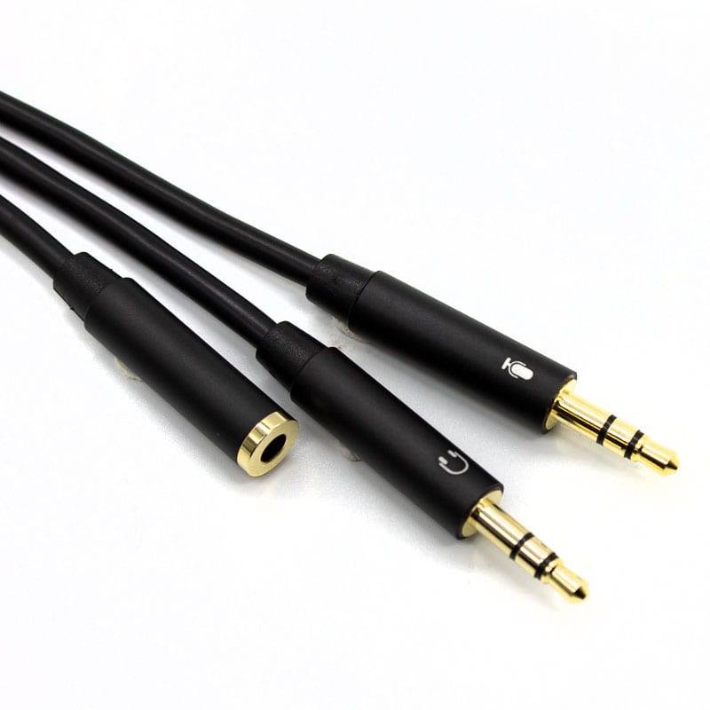 Gizzu Audio 1 x 3.5mm (Female) to 1 x 3.5mm (Male) Mic + 1 x 3.5mm (Male) Headset Jack Adapter Cable