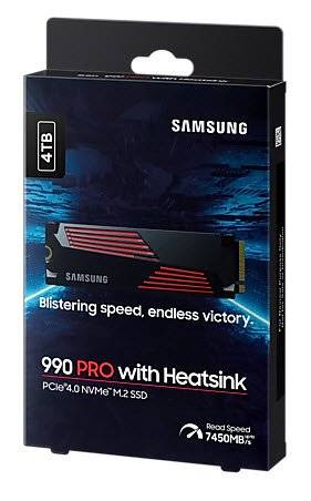 Samsung MZ-V9P4T0CW 990 PRO 4 TB NVMe Solid State Drive W Heatsink