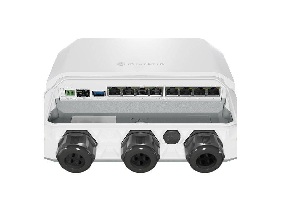 MikroTik 7 Port Gigabit 1x 2.5Gbps 1SFP+ 4 Core Outdoor PoE Router | RB5009UPr+S+OUT