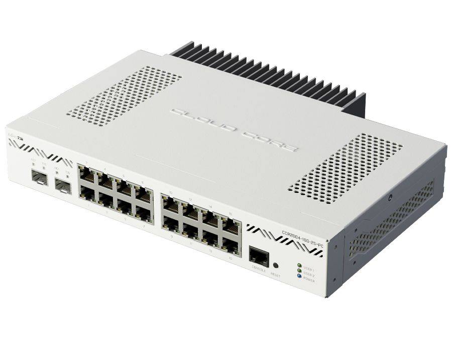 MikroTik Cloud Core 16 Port Gigabit 2SFP+ Passive Cooling Router | CCR2004-16G-2S+PC