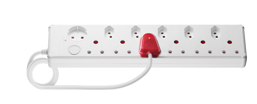 SWITCHED 12-way High Surge Multiplug 0.5m - White