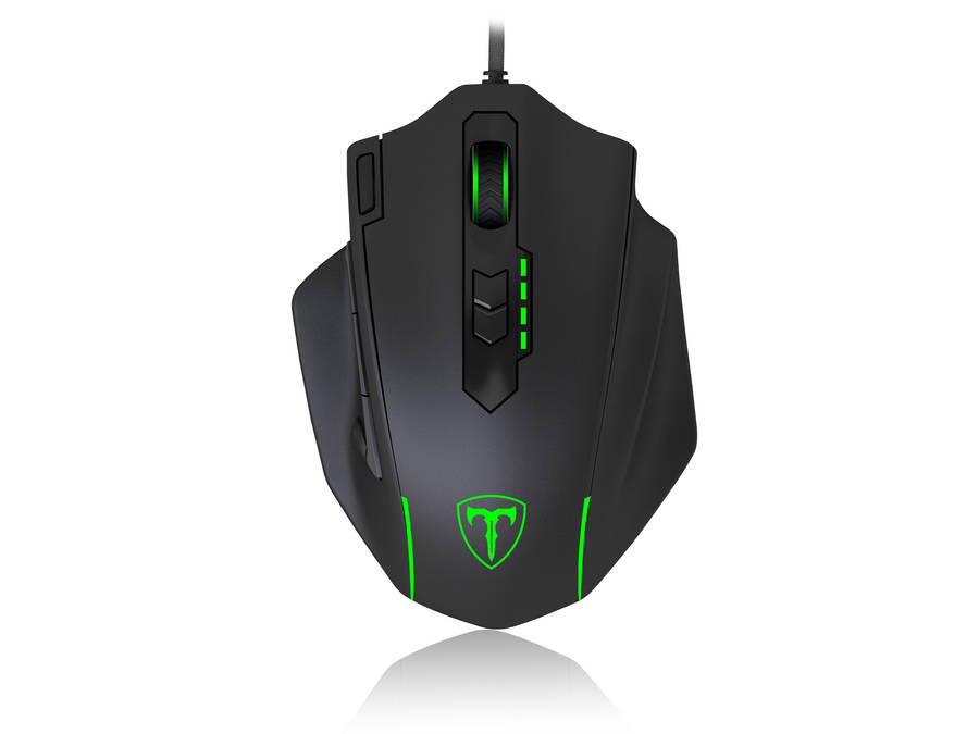 T-Dagger Major 8000DPI 10 Button|180cm Cable|Ergo-Design|RGB Backlit Gaming Mouse - Black/Green