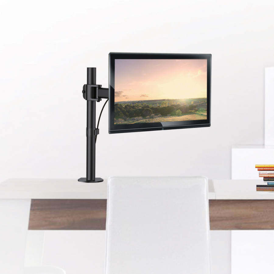 Space TV Adjustable Single Monitor Desktop Mount for 13"-27" Monitors