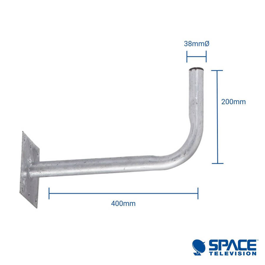 Space TV Satellite Dish Wall-Mounting Bracket 400x200x38mm, DStv Approved