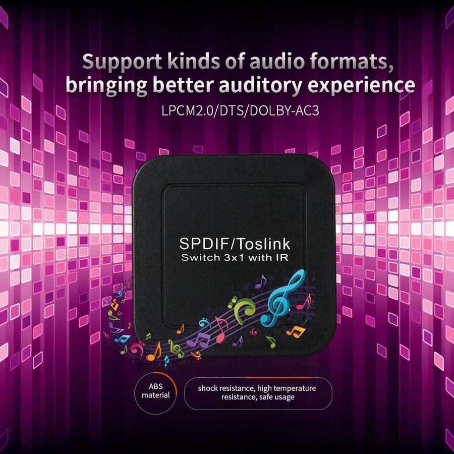 Space TV Digital Optical Toslink Audio 3×1 Switcher With Remote