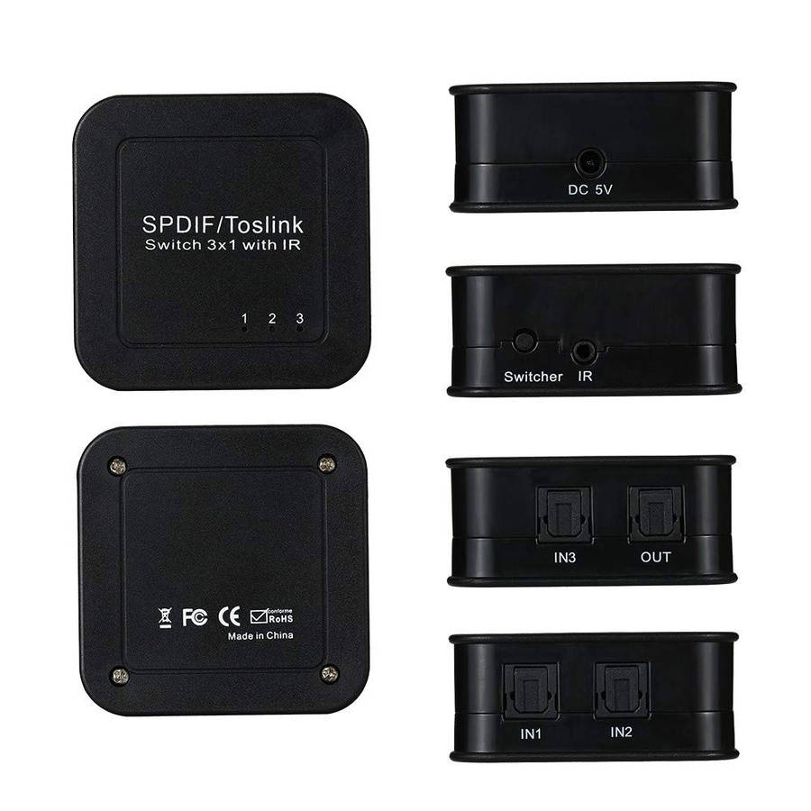 Space TV Digital Optical Toslink Audio 3×1 Switcher With Remote