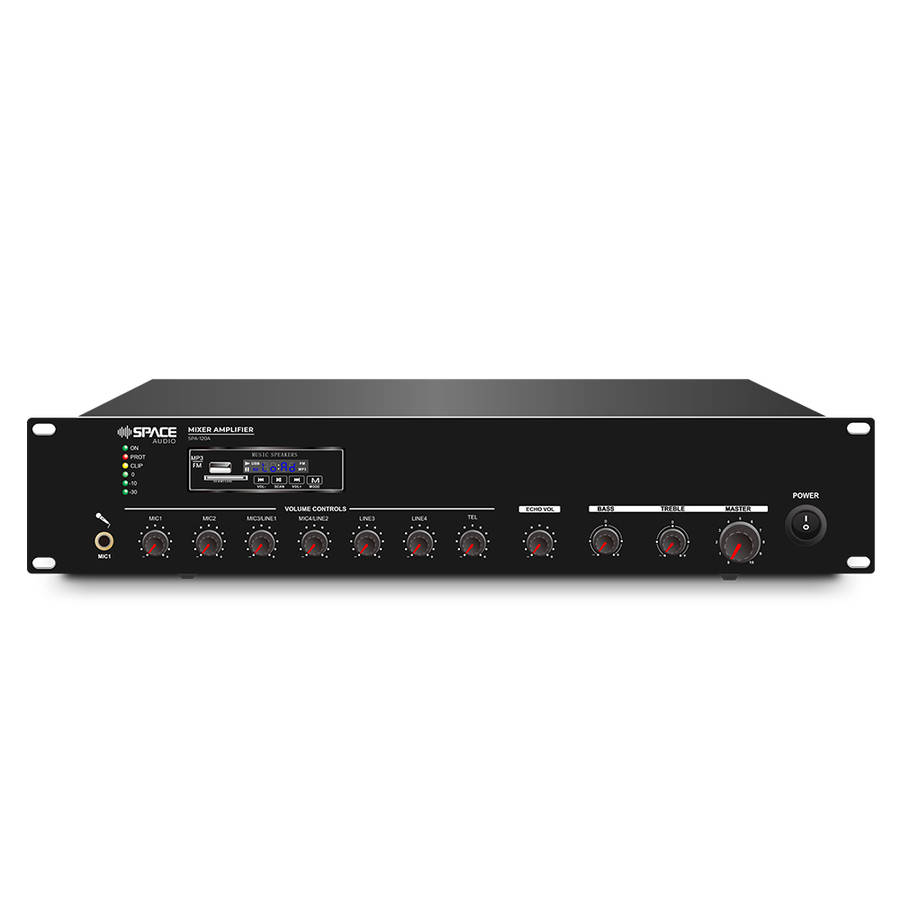 Space TV 120W Audio Mixer Amplifier with MP3/FM Radio/BT Connectivity