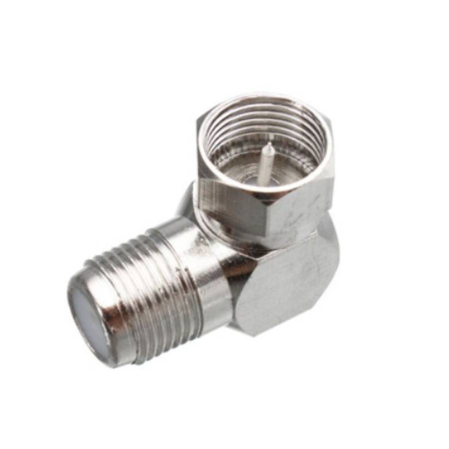 Space TV 90 Degree Right Angle F-Male Adaptor Connector- 20 Pack