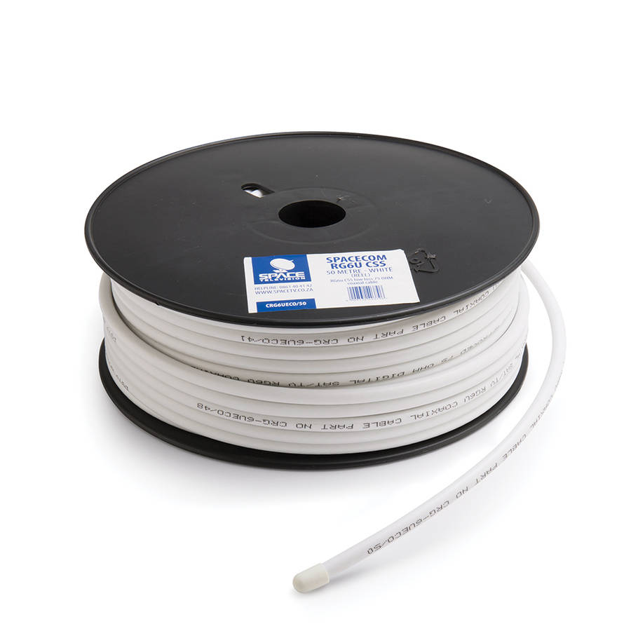 Space TV 50m Low Loss Aerial and DSTV OVHD Satellite RG6 Co-Axial Cable