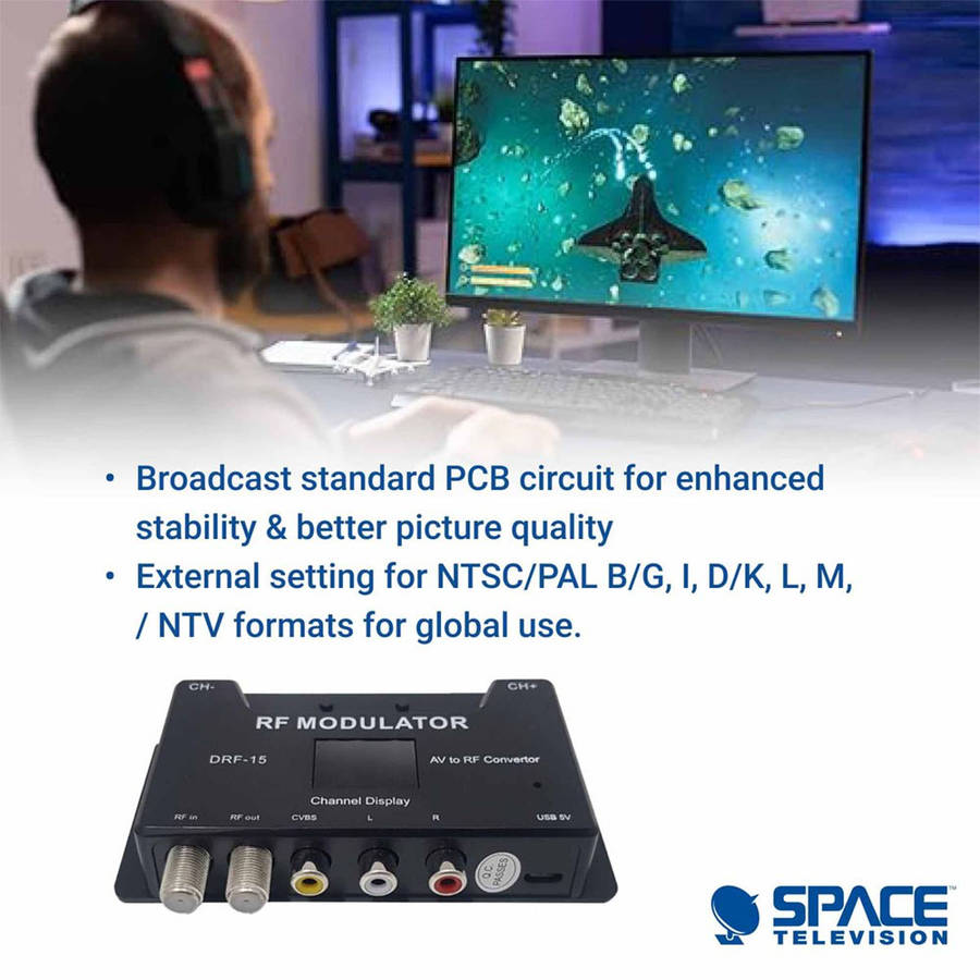 Audio Video Signal Converter - Convert RCA (AV) to RF
