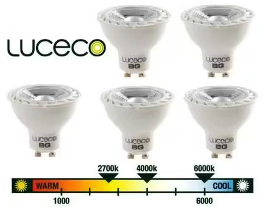 Luceco GU10 5W Warm White 5 Pack LED 370 Lumens