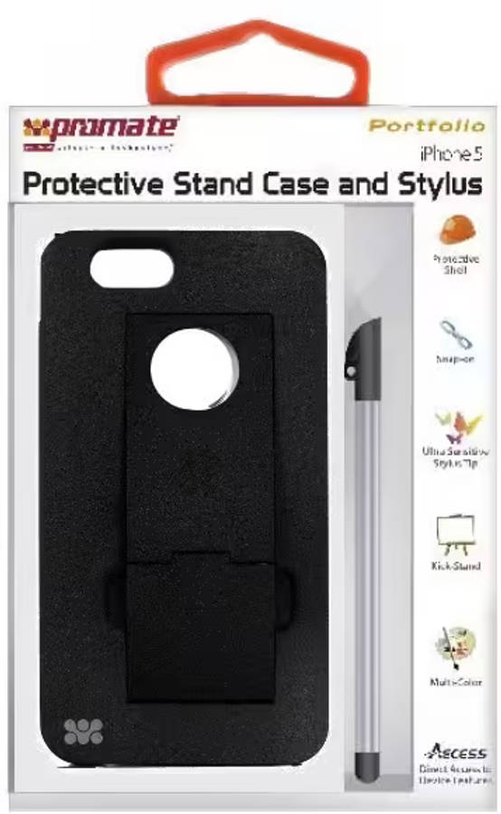 Promate Black Portfolio iPhone 5 Protective Stand