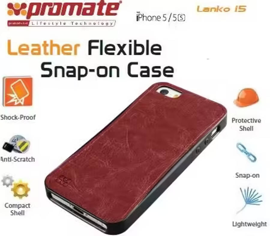 Promate Brown Lanko.i5 Hand Crafted Leather Case