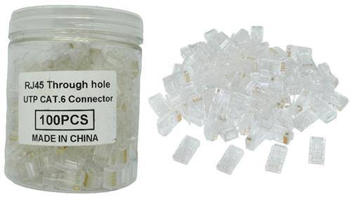 NetiX RJ45 CAT6 Modular Plugs 100 Pack 8P8C Gold