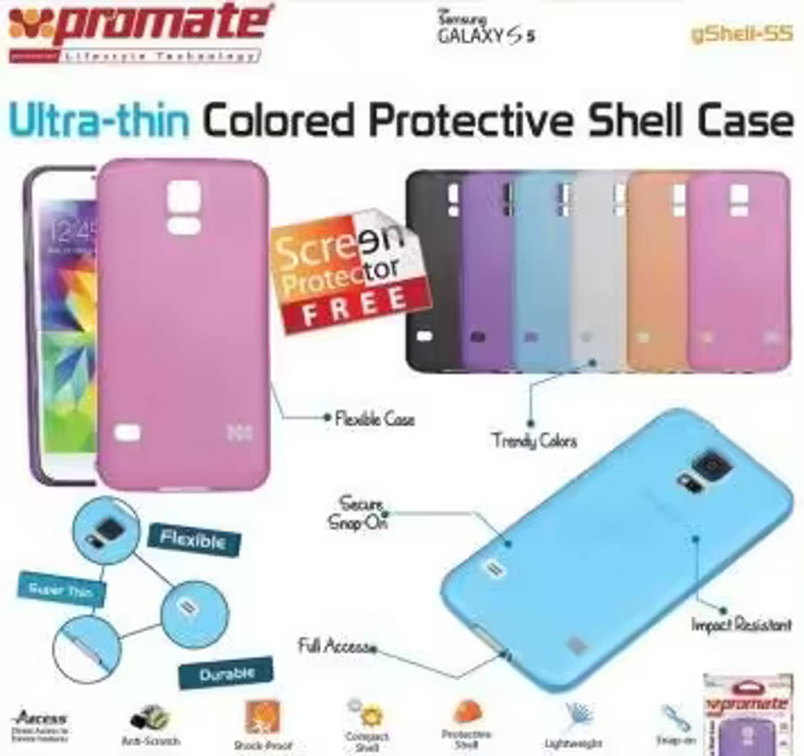 Promate Pink Gshell S5 Ultra-thin Colored