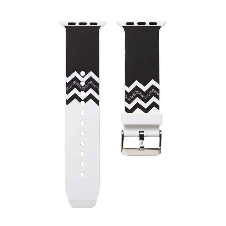 Silicone Strap for 38/40/41mm Apple Watch- White & Black