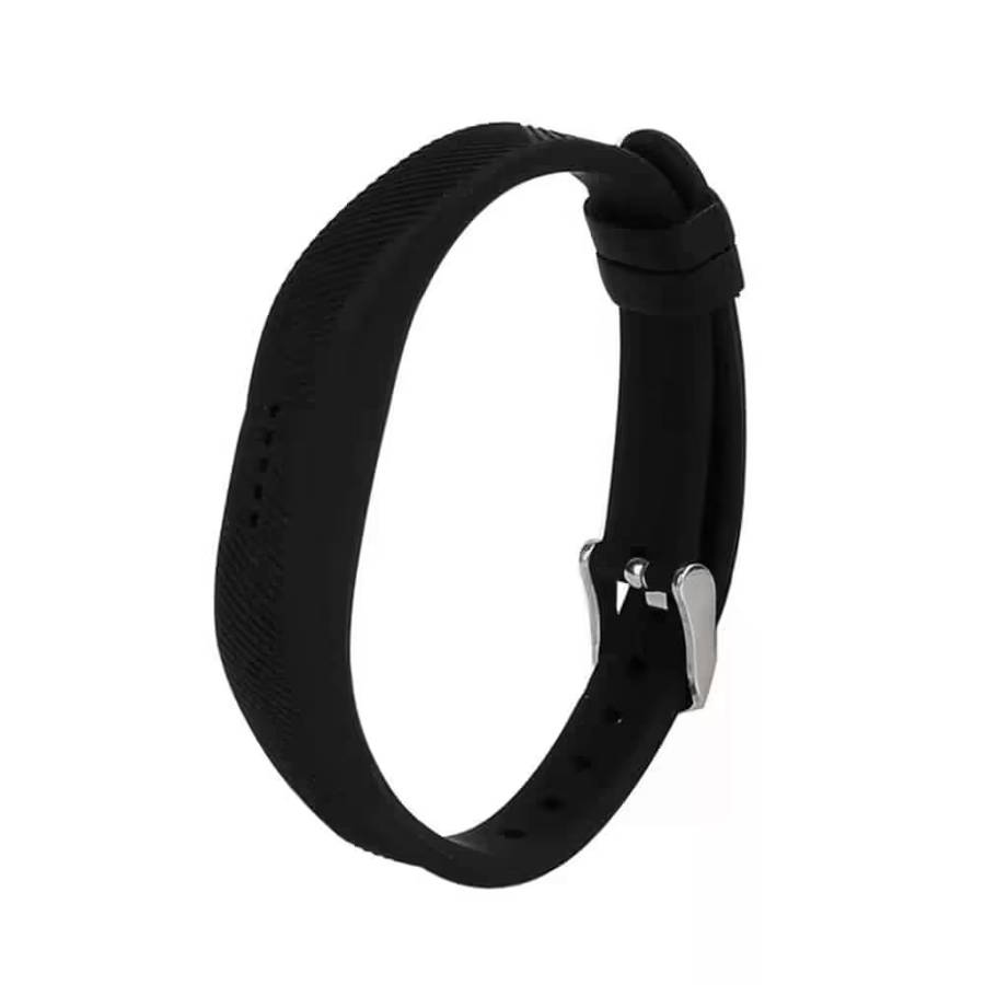 Sporty Silicone Strap for Fitbit Flex 2 Fitness Tracker- Black